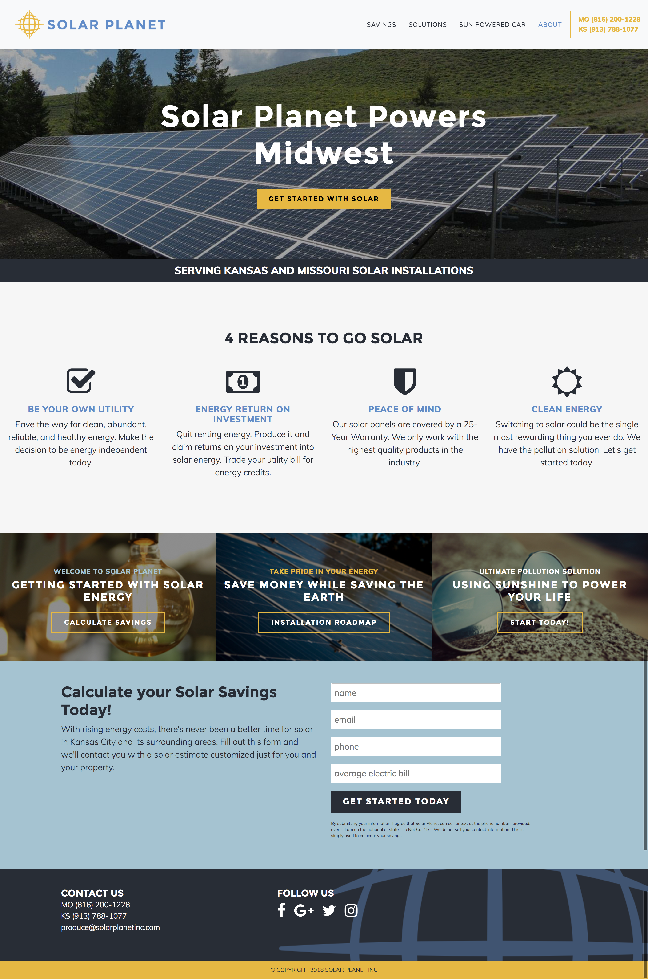 Solar Planet website home page